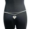 European and American Stylish Double Layer Heart Pendant Waist Chain - Full Diamond Belly Dance Accessory