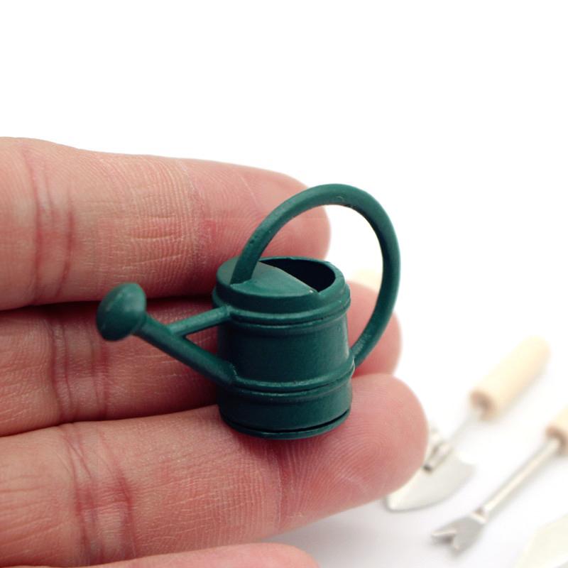 1:12 Puppenhaus Miniatur Garten Werkzeug Gießkanne Bauernhof Werkzeuge Gartenarbeit Set Wasserkocher Schaufel Gabel Outdoor Hof Modell Decor Spielzeug