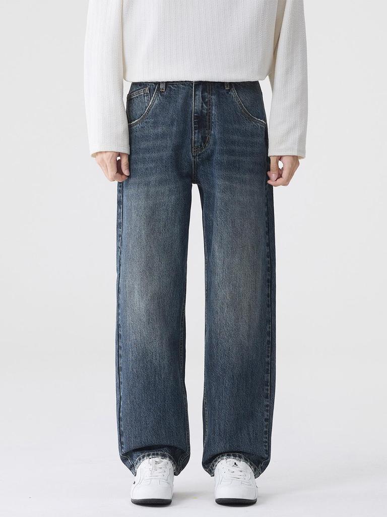 Men's American Retro Loose Straight-Leg Jeans - 2025 Autumn Wide-Leg Casual Trend