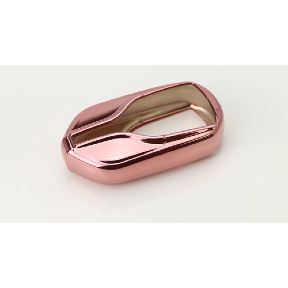 Chrome Pink TPU Key Fob Case For 13+ Maserati Quattroporte Ghibli, 17+ Levante