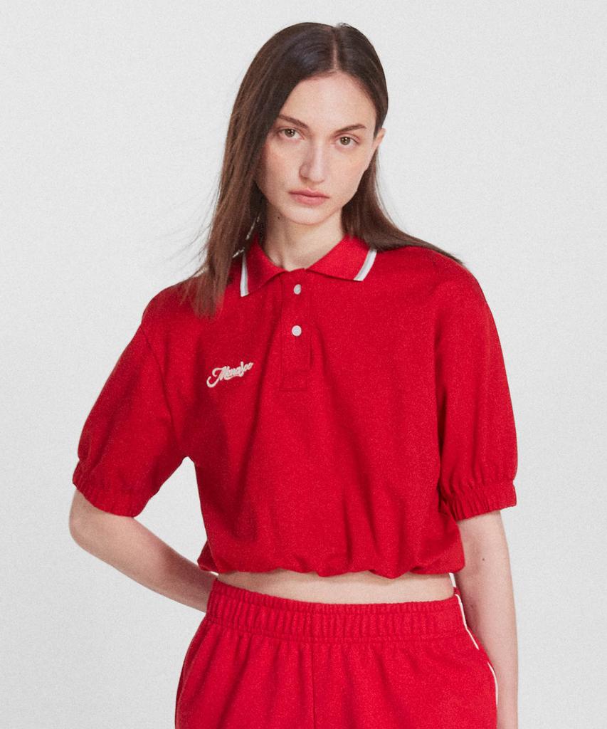 Minasu Pk Crop Banding T Shirt_Red