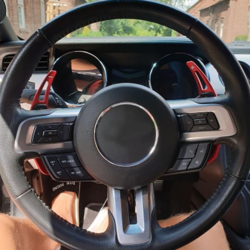 For Ford Mustang 2015 2016 2017 2018  Aluminum /carbon Fiber Steering Wheel Shift Paddles Extension Shifters Gear Kit