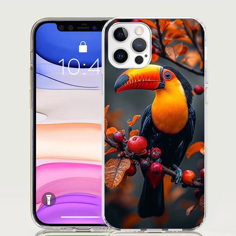 Tropical Toucan Phone Case For iPhone 17 Air 16 15 Plus 11 14 Pro Max 13 Mini 12 7 8 + SE Pattern Art Customized Cover 17 Air 16