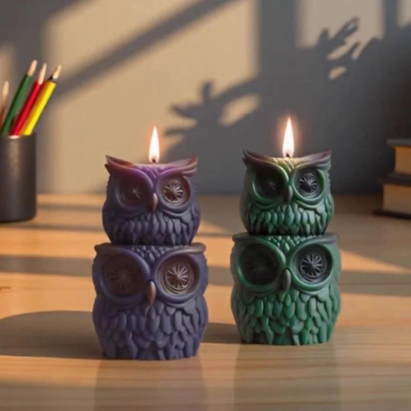 Silikon Kerzenherstellungsformen, Eule mit Schichten Epoxidharz Gießform Aromatherapie Kerze Seifenherstellung Heimkunsthandwerk Dekorationen