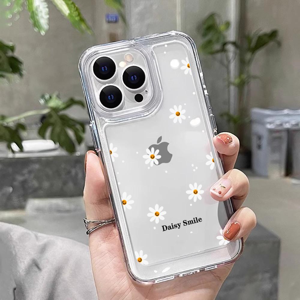 Fashion Flower Daisy Luxury For Samsung Galaxy S21 S25 S24 Ultra S22 FE S23 Plus A55 A56 5G A16 A35 Transparent Soft Clear Funda