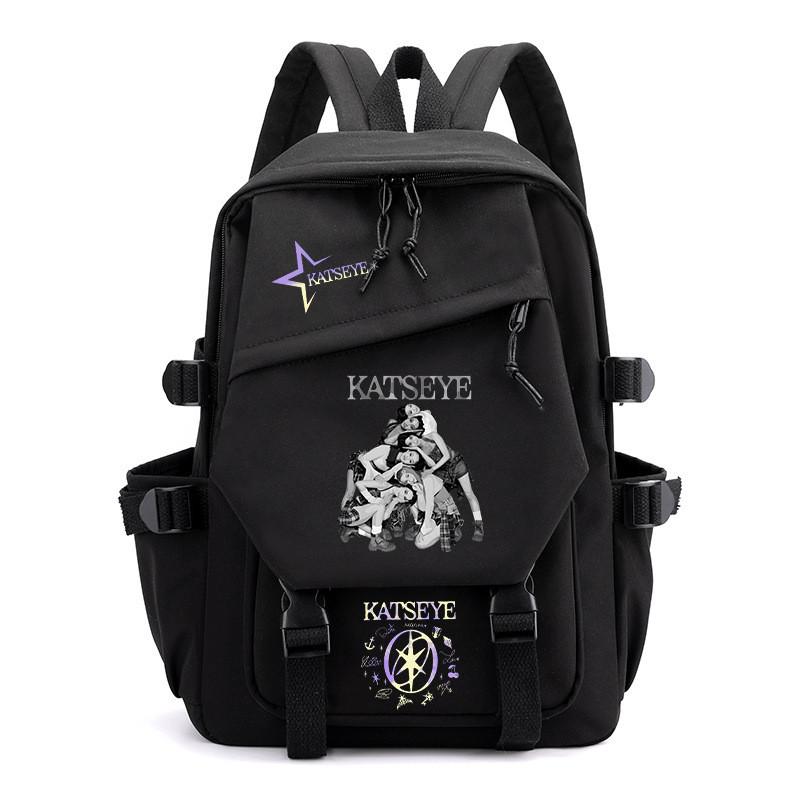 

Korea Pop Stars KATSEYE Printed Backpack Student School Waterproof Canvas Nylon Bag