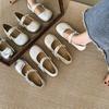 Bow French Mary Jane Shoes Women's 2025 New Late Evening Wind Flat Shoes with Skirts Soft-soled Doudou Shoes