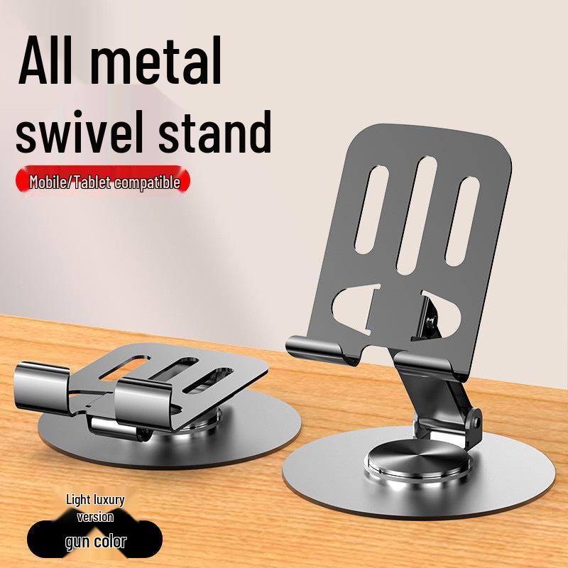 Universal All-Metal 360° Rotating Phone & Tablet Stand for Desktop Live Streaming & Learning