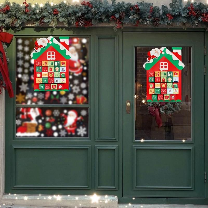Festive Paper Snowman Advent Calendars With 24 Surprise Door Christmas Countdowns Hanging Decoration Kids Friendly Decors
