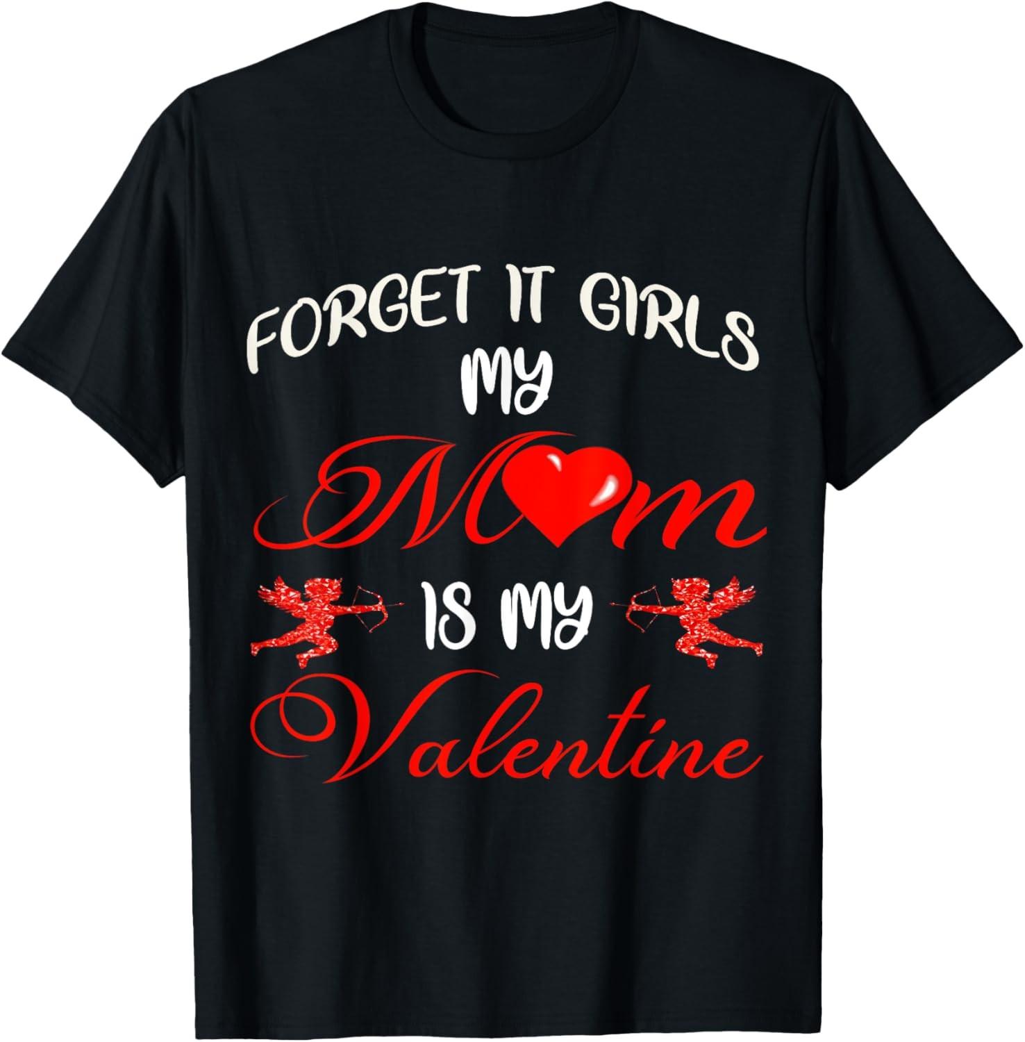 Boys Valentines Day Mom Is My Valentine Men Kids Funny T-Shirt S разноцветный