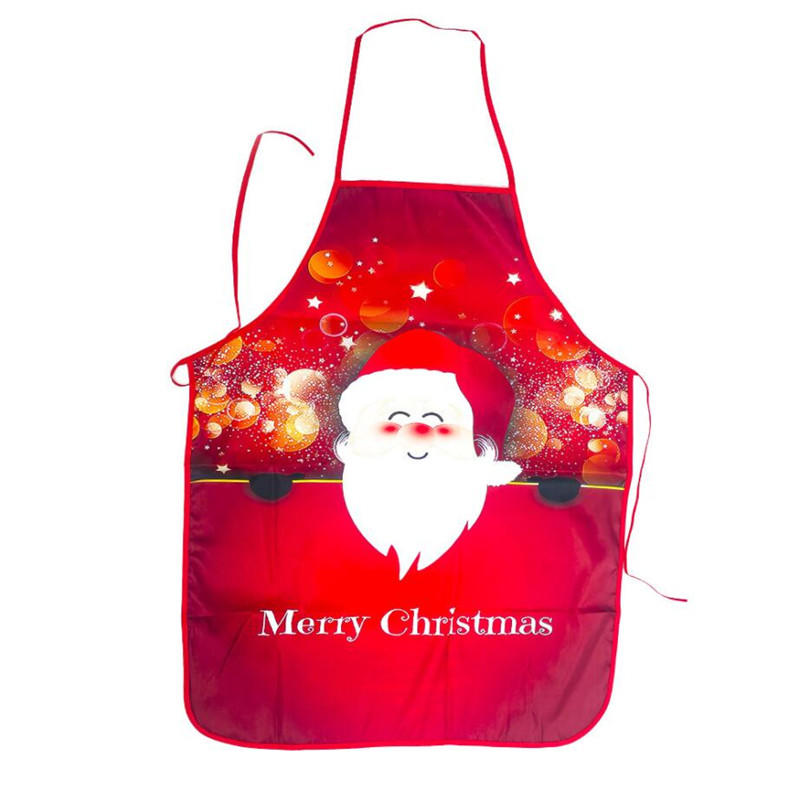 New-Year Snowman Pattern Christmas Apron Home Cooking Kitchen Decoration Apron Adult Antifouling Christmas Decorations