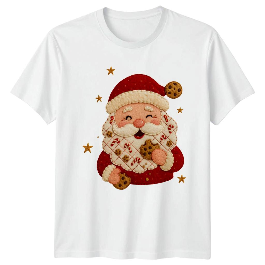 Santa Claus Cookies Christmas Holiday Unisexs TShirt Unisexs Applique Graphic Top