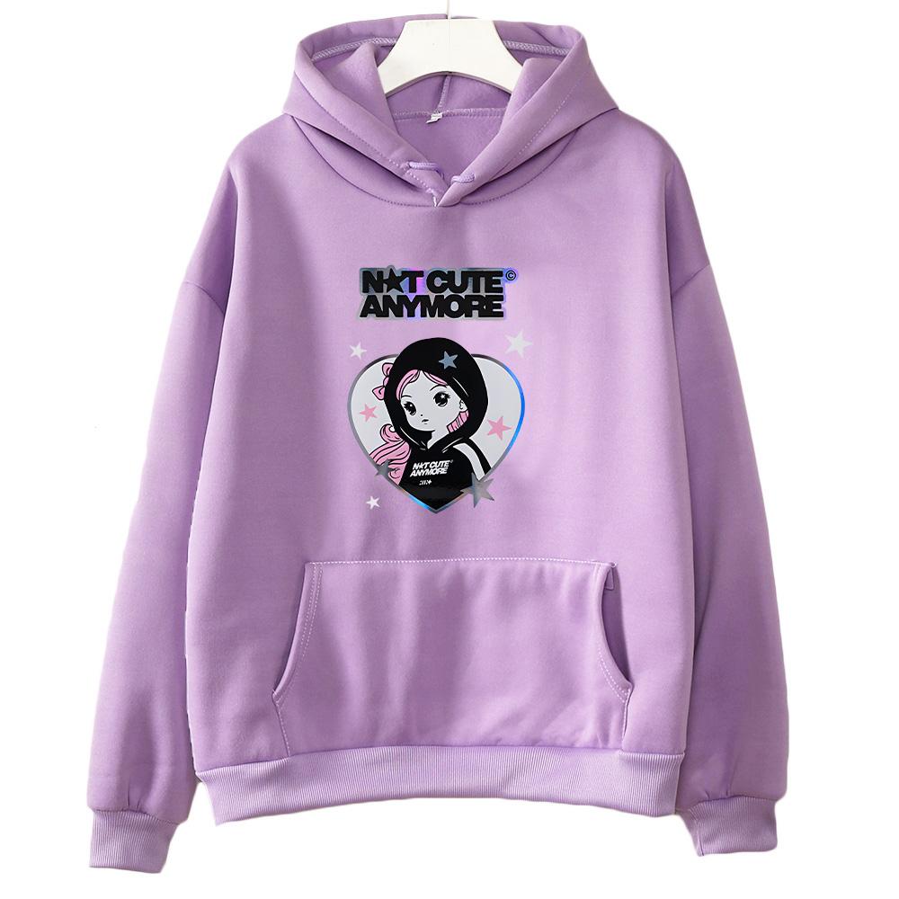 Korea Kpop ILLIT Kapuce Kapela ILLIT Už Ne Roztomilý Potisk Oblečení Pánské Dámské Trend Y2k Pulovr Unisex Ležérní Fleecová Streetwear