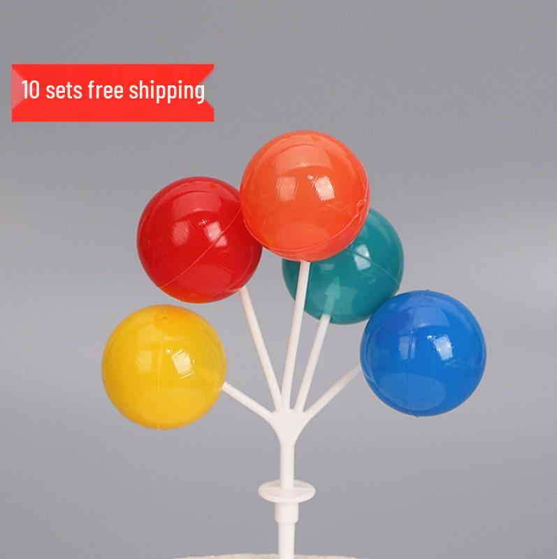 Multicolor Macaron Balloons Cake Toppers - Polymer Clay Foam for Kids' Birthday Decorations