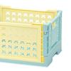 6 Colors Plastic Crate Box with Handle Sundries Storage Bin Folding Toy Box  Household