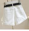 Women's Petite High-Waist Denim Shorts - Loose Fit, Versatile A-Line with Rolled Hem