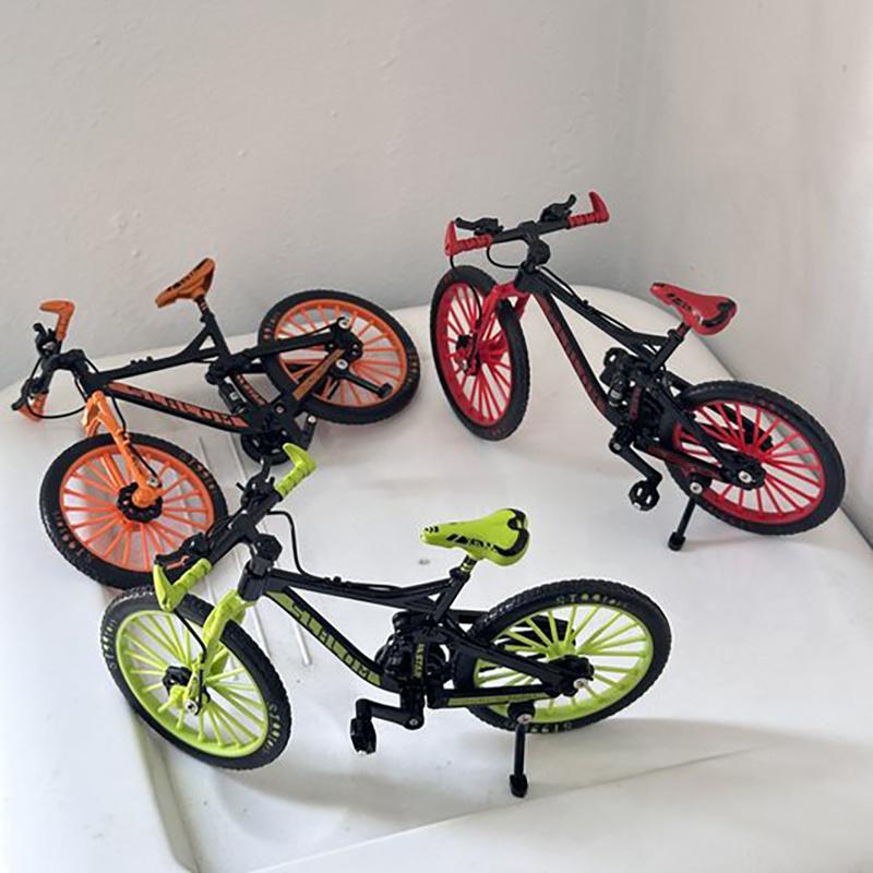1:10 Mini Finger Mountain Bike Diecast Model Alloy Bicycle Simulation Collection Die Casting Racing Metal Bike Toys for Boys