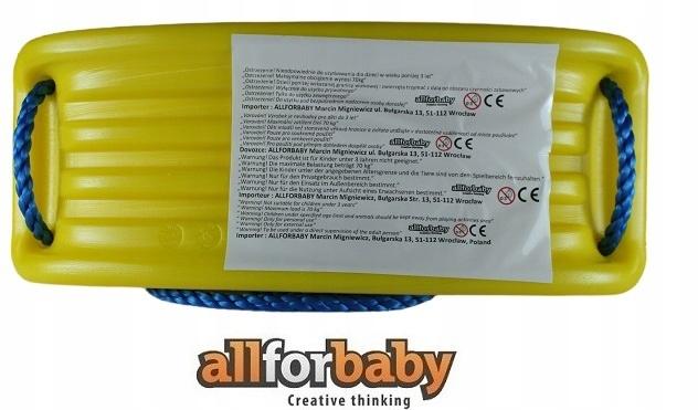Solid Plastic Playground Swing Yellow Multi