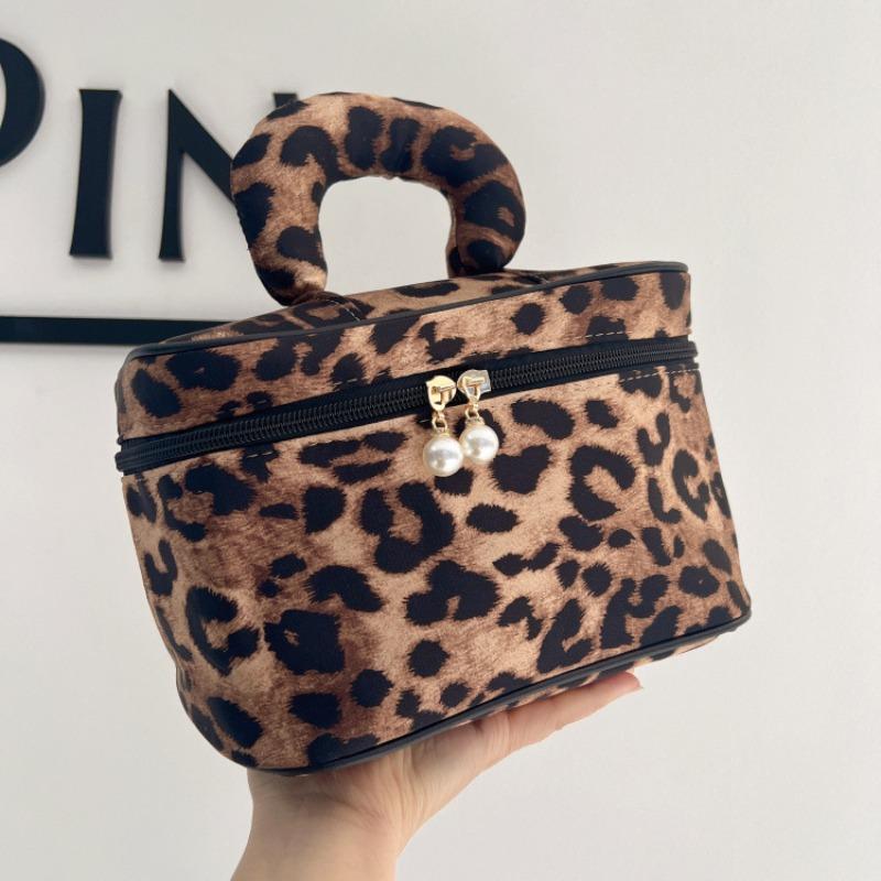 New Personalized Leopard Print Cosmetic Bag Cosmetic Bag Lipstick Perfume Eyeshadow Niche Storage Bag Large Capacity
