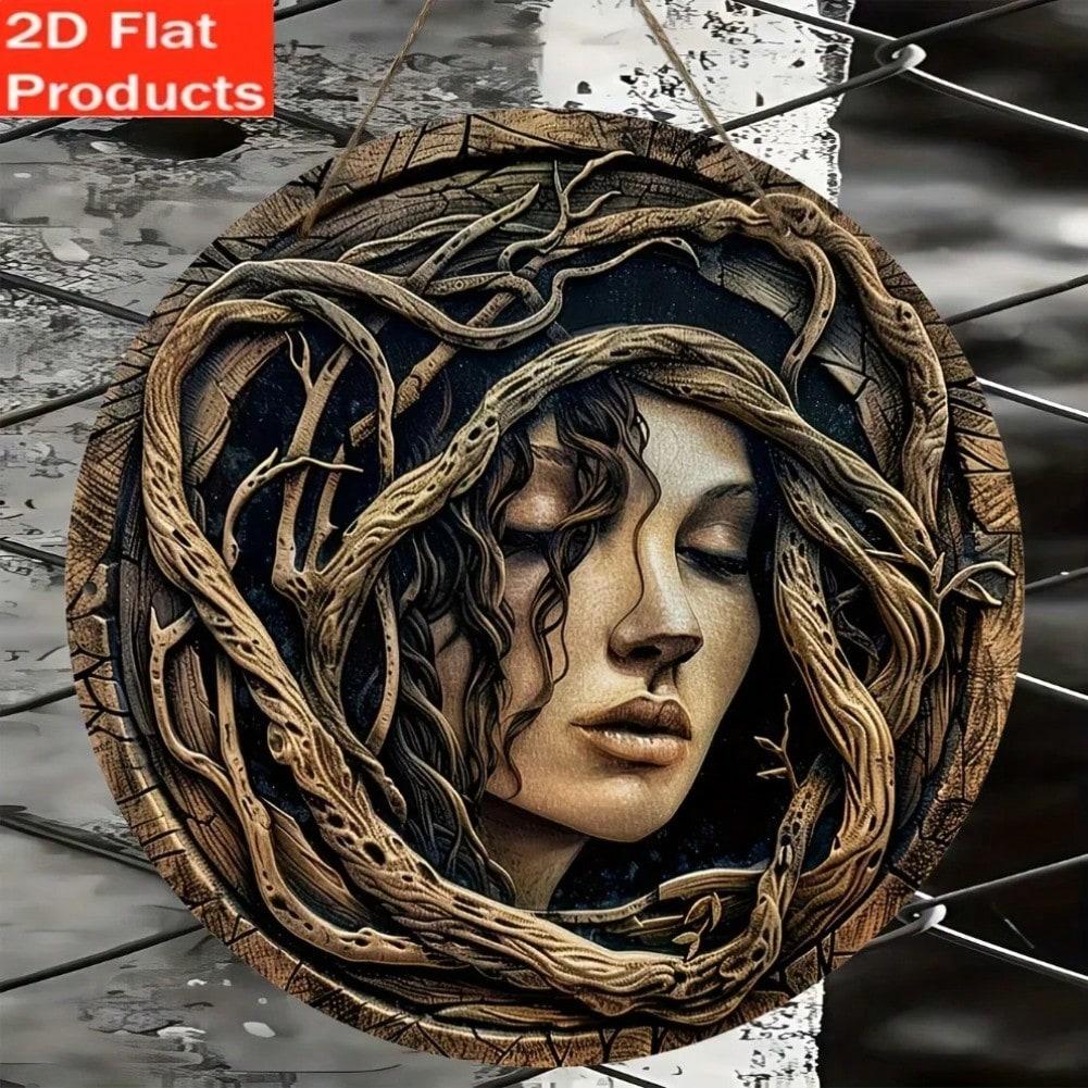 

Vintage Tree Spirit Wooden Plaque Rustic Cottage Decor Forest Theme Gift for Home Garden TYA37528-20x20cm різнокольоровий