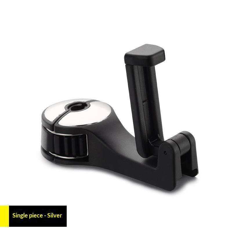 2-in-1 No Drill Car Headrest Phone Holder Hidden Rear Seat Lock Hook for Vehicle Back Seat Phone Mount Accessory