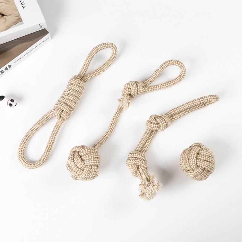 Dog Pet Toy Cotton and Linen Rope Ball Pet Toy Decompression and Bite-resistant Toy Set