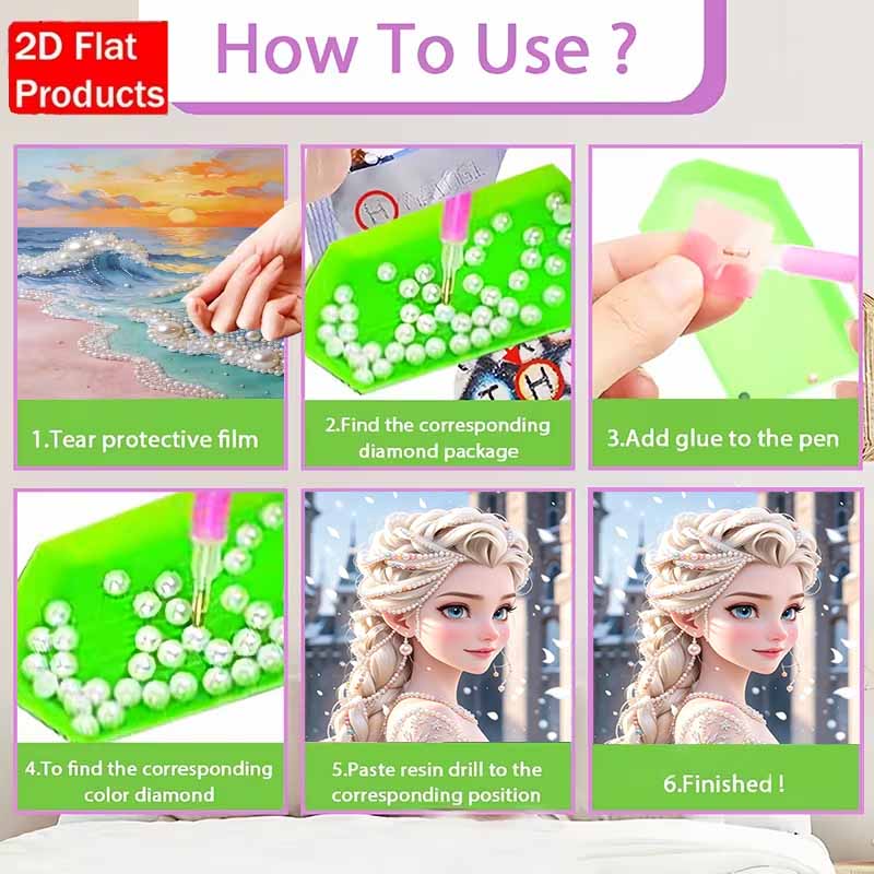 Disney Pearl Painting Queen Elsa DIY Pearl Art Painting Pearl Gem Painting Pictures Crafts Special Shape Home Wall Decoration