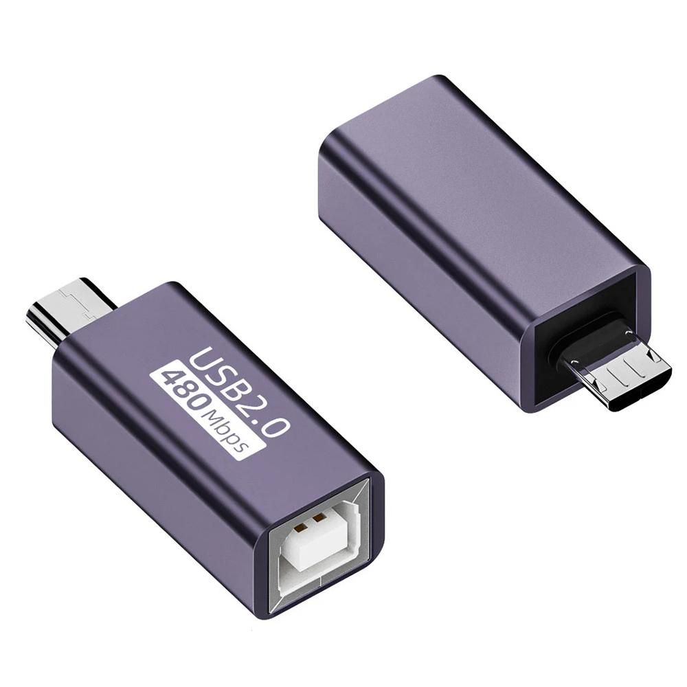 

USB-B Female to Micro USB Male 480Mbps Adapter Electric Piano Printer Connector As Shown A