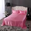 3Pcs Luxury Satin Silk Flat Bed Sheet Set Single Queen Size King Size Bedspread Cover Linen Sheets Double Full Double Sexy