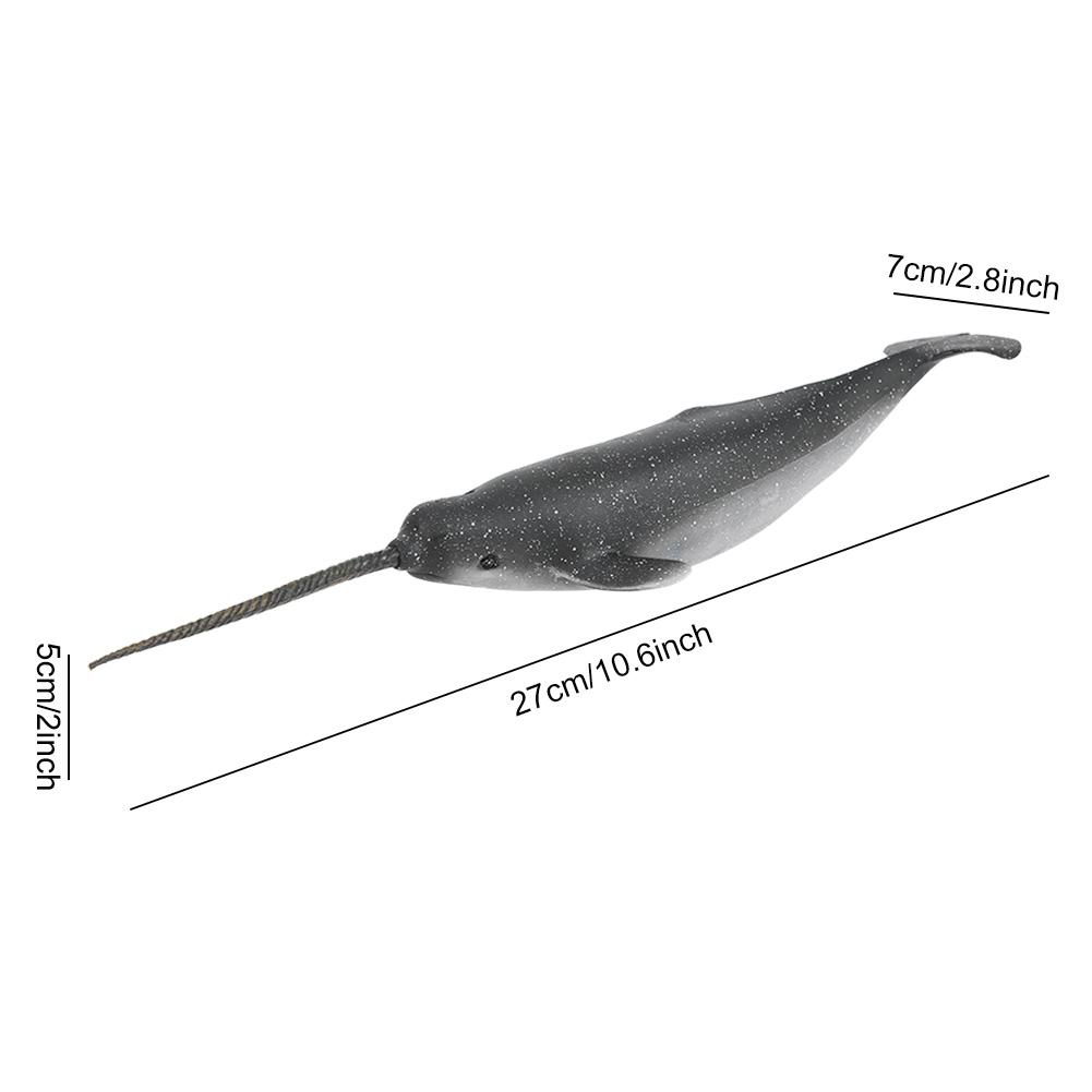 Solid Plastic Narwhal Figurine Ocean Animal Model Kid Children Educational Toys