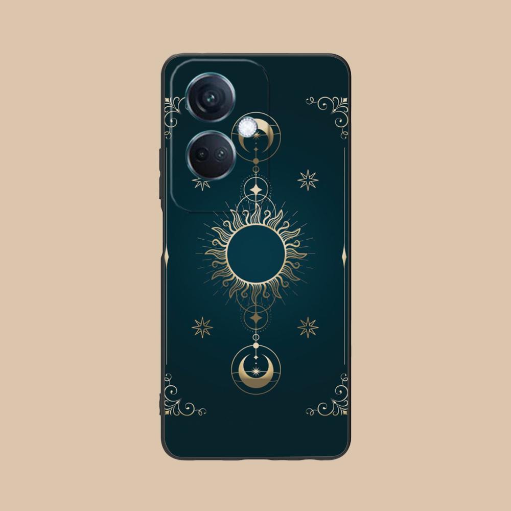 Sun Moon Mobile Cell Phone Case for OPPO Reno 14 13 12 11 10 9 8 7 6 5 F T Pro 5G Colorful Printing Cover Luxury Pretty Cover