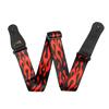 Adjustable Guitar Strap Red Flame Pattern with Leather Ends for Guitar Bass