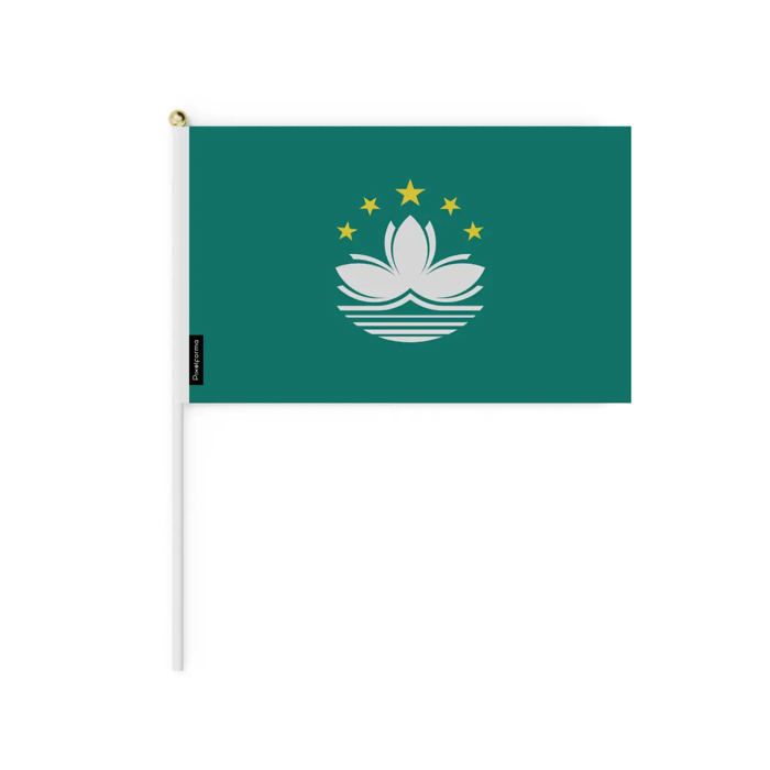 Drapeau - Macao - 14 x 21 cm - Polyester résistant - Léger - Impression recto/verso