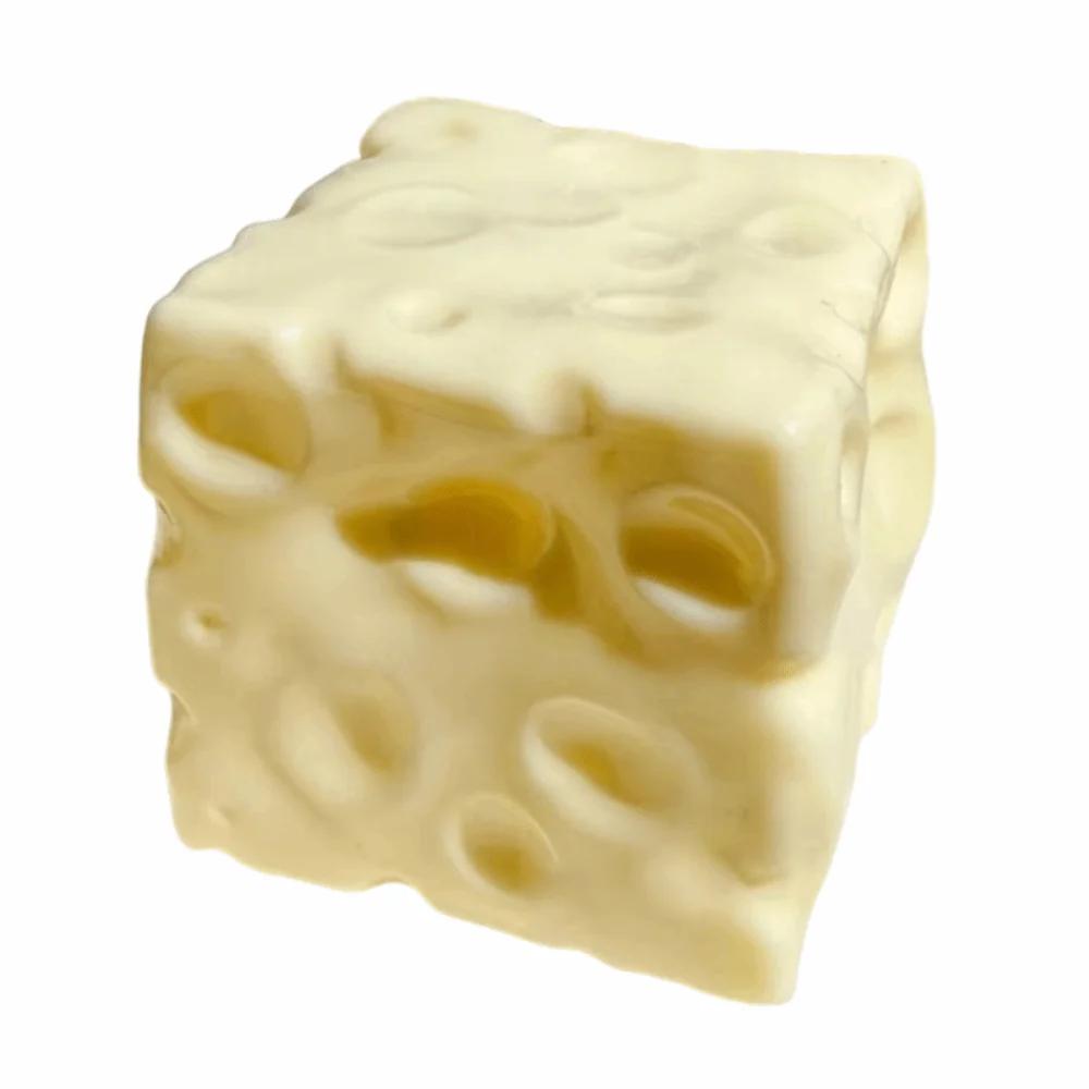 6/7Cm Cheese Squeezed Cube Realistic Anxiety Relief Non Rebound Fidget Comfortable Tpr Giant Cheese Squeeze Stress Relief