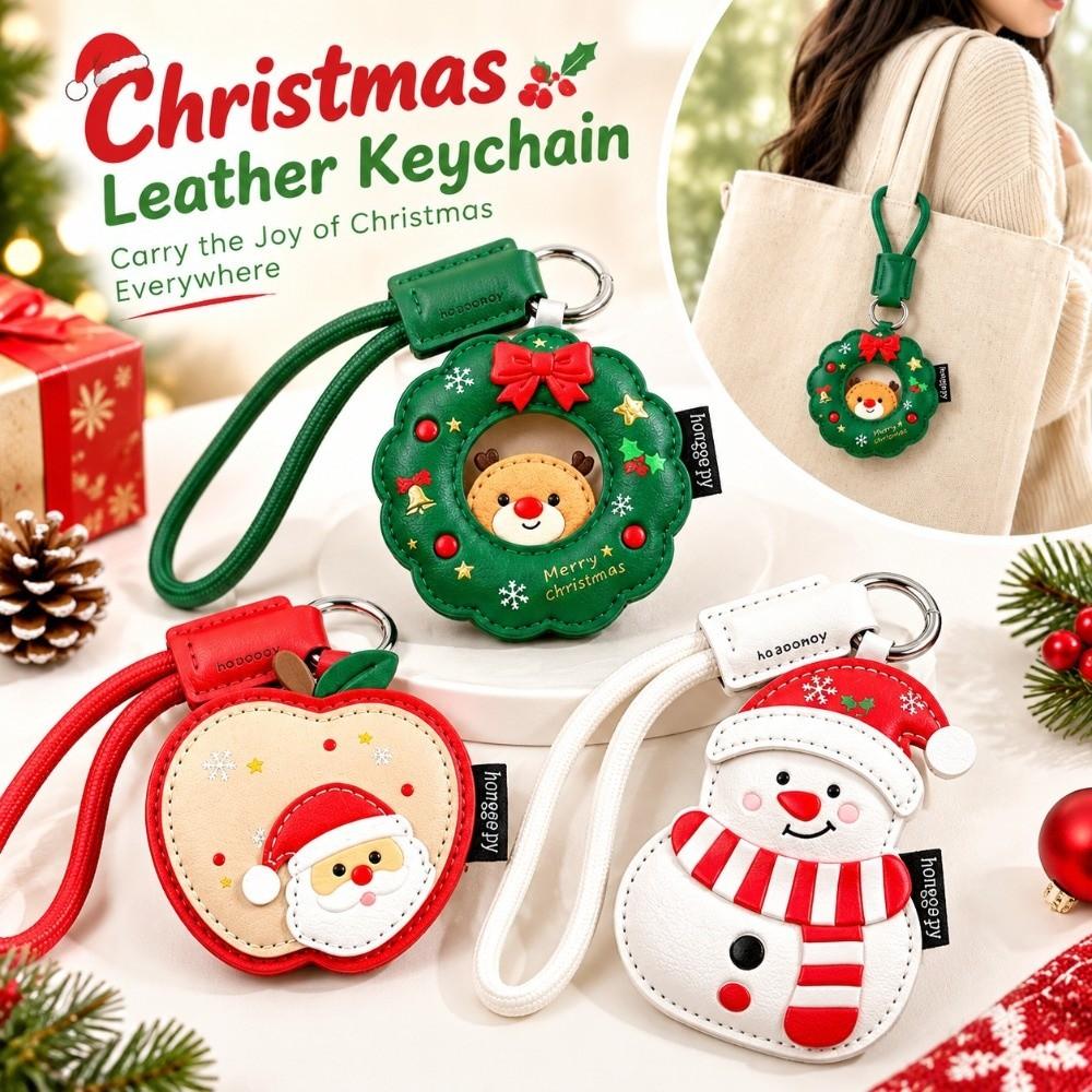 Lightweight Leather Keychain PU Leather Holiday Keyring Holiday Bag Charm Couple Holiday Gift