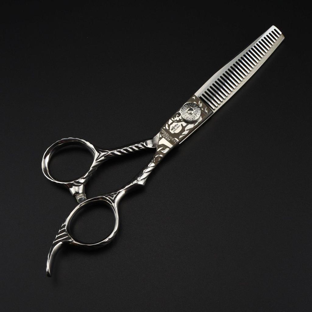 6.0-inch Damascus Pattern Hairdressing Scissors & Thinning Shears - Ancient Design