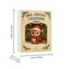 Owl 24 Days Christmas Countdown Calendar with 2D Flat Acrylic Owl Ornaments Holiday Countdown Calendar Holiday Gift for Friends