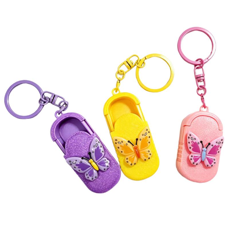 Mini Sliding Pill Box Keychain Compact Pill Container 3 Compartments BPA Free for Pocket Purse Travel Business Trip Use