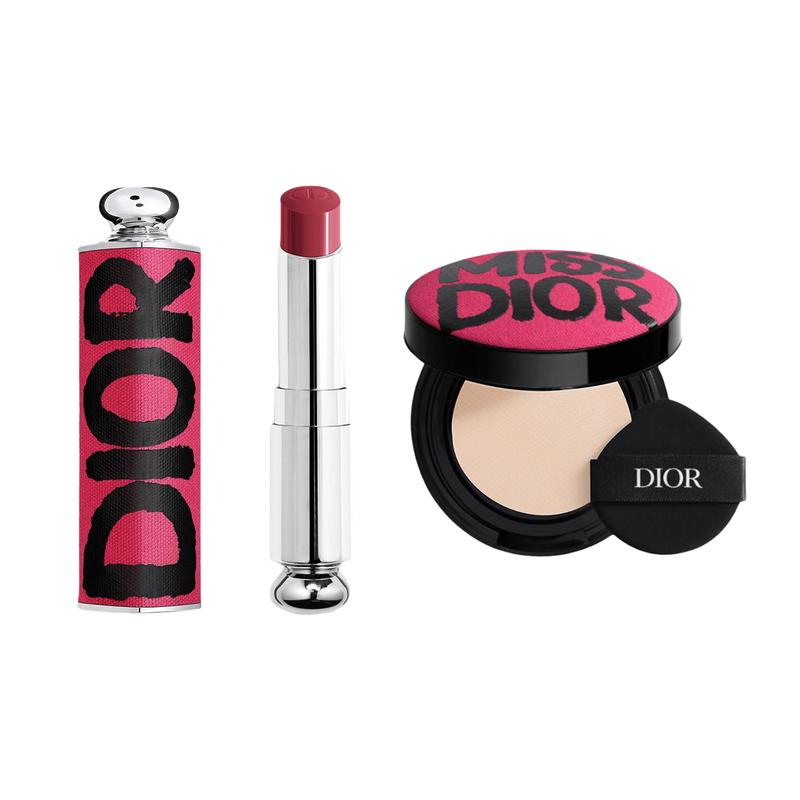

DIOR Stunning Pink Limited Satin Lock Cushion Charm Lipstick Makeup Set Creamy Skin Silky Natural Boosting Color Lipstick #667+Refill #0N