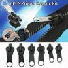 Zipper Replacement Kit Zipper Pull Replacement Slider Fixer Zipper Parts DIY Crafts Zip Repair Kit 6 Pcs Size 3 5 7 for Coats