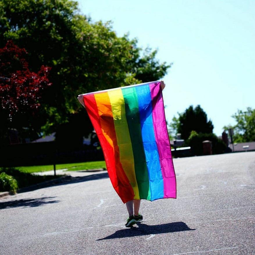 Rainbow Flag 150X90CM Banner 100D Polyester Grommets Lgbt Gay Rainbow Progress Pride Flag Decoration Peace