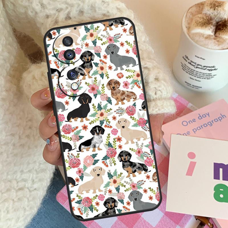 

Cute Dachshund Dog For Honor Magic 5 6 7 8 Pro Case For Honor 400 200 Lite 50 70 90 X8c X8b X9a X9b X9c X9d Win Honor 200 Pro