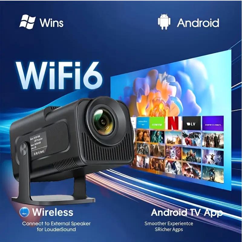 

HY320 Mini Ultra HD 4K Portable Android Projector with WiFi & Bluetooth Screen Mirroring UK Standard чорний