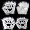 Halloween Costume Set Plush Face Cover Furry Gloves Foxes Tail Paws Gloves Animal Dress Up Set for Cosplay Enthusiasts