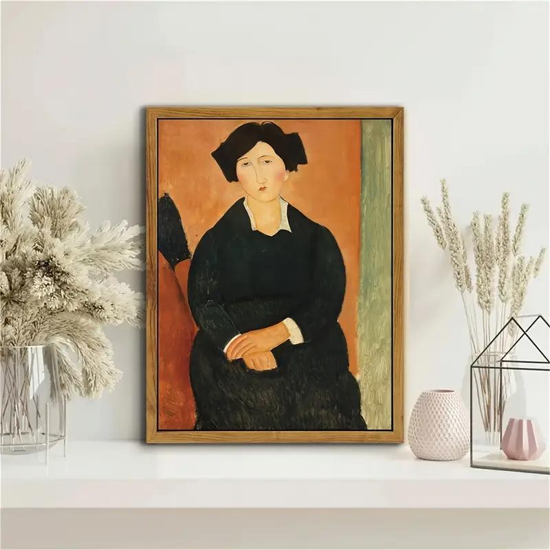 1pc Vintage Abstract Female Portrait Oil Painting Print Modern Art Home Living Room Bedroom Bathroom Canvas Wall Art Decor