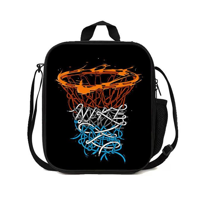 Football Basketball Pattern Children'S Lunch Bag Elementary School Lunch Box Bag Fashion Trend Boys' Lunch Bag
