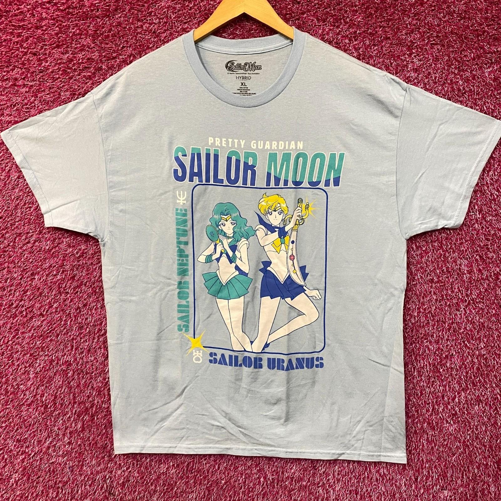 Sailor Moon Pretty Guardian Sailor Neptune and Sailor Uranus 100% Cotton T-shirt Mens Tees Top L