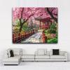 2D Dreamy Sakura Pathway in Traditional Japanese Garden