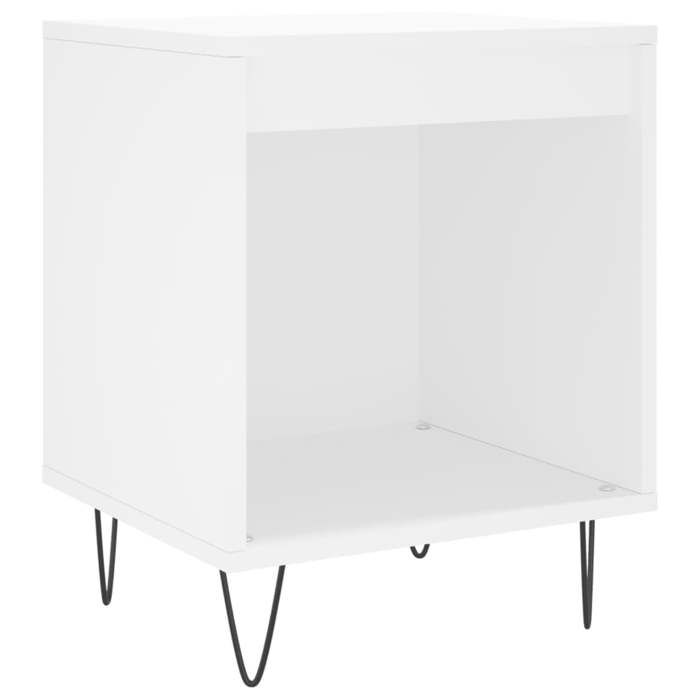 Maison Exclusive - Table de chevet Blanc 40x35x50 cm Bois d’ingénierie