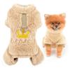 Fleece Dog Pajamas for Small Dogs Pet Pullover Pyjamas with Embroidery Crown Soft Winter Chihuahua Jumpsuit Yorkie Cat Clothes